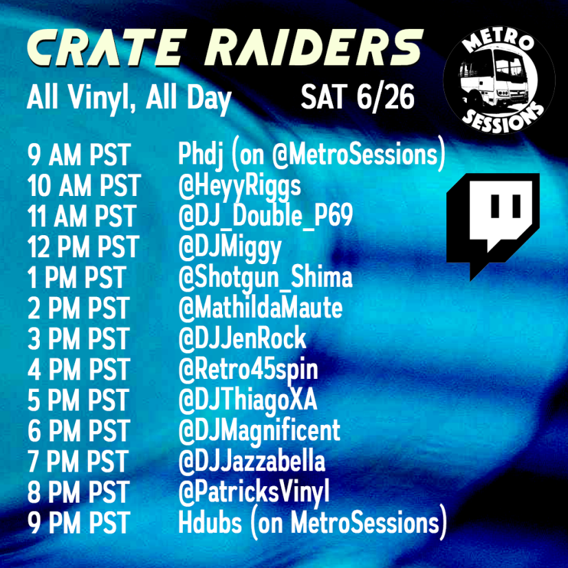 Crate Raiders Saturday lineup