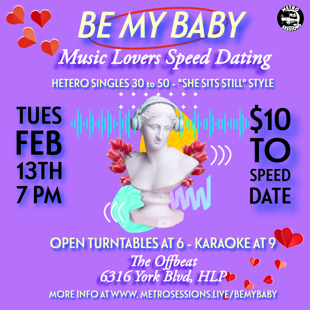 Be My Baby Music Lovers Speed Dating flyer