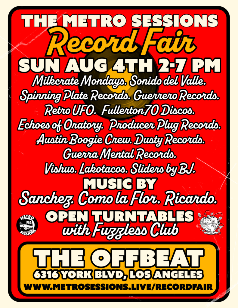 Metro Sessions Record Fair flyer with vendors 